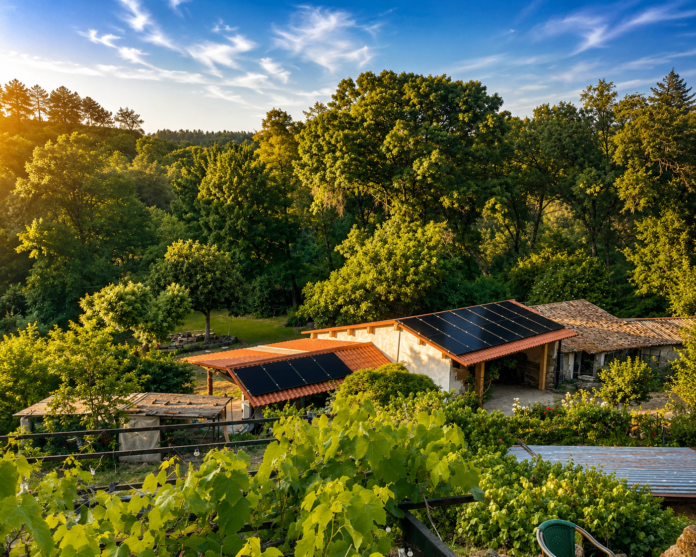 Residential solar installation by SolarBear on a countryside home